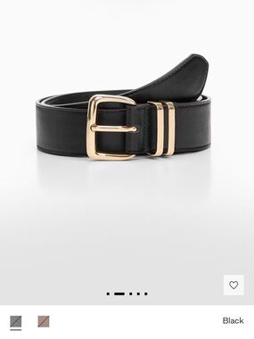 MANGO Black Belt with Gold Buckle- S